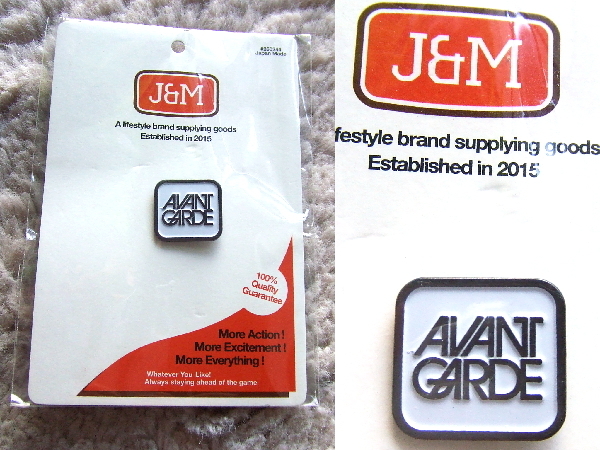 新品★J&M Lapel Pin★ピンバッジAvent Garde(White)　アヴァンギャルド ピンズ バッヂusaアメリカ白アート日本製ロック70sパンクお洒落