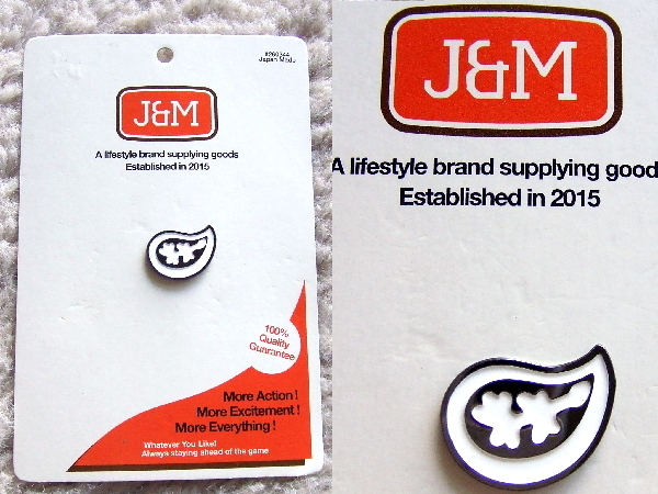 新品★J&M Lapel Pin★ピンバッジBandana (White)　バンダナお洒落ペイズリー柄ピンズ白バッヂusaアメリカ雑貨アート日本製ロック70sパンク