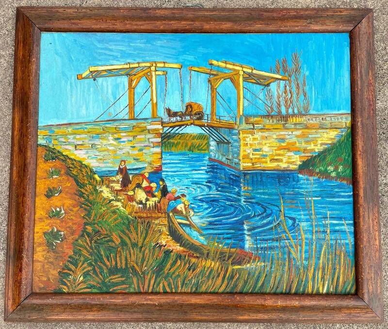 ゴッホ F20 特大 アルルの跳ね橋 ラングロワ橋 クレラー・ミュラー美術館 Vincent Van Gogh 手描き 油絵 複製画 模写 レプリカ 肉筆 絵画