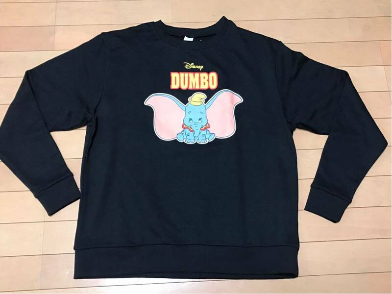 新品 ヴィンテージ風 ディズニー ダンボ スウエット トレーナー ブラック mサイズ 男女兼用 dumbo disney /ランド シー TDL TDS