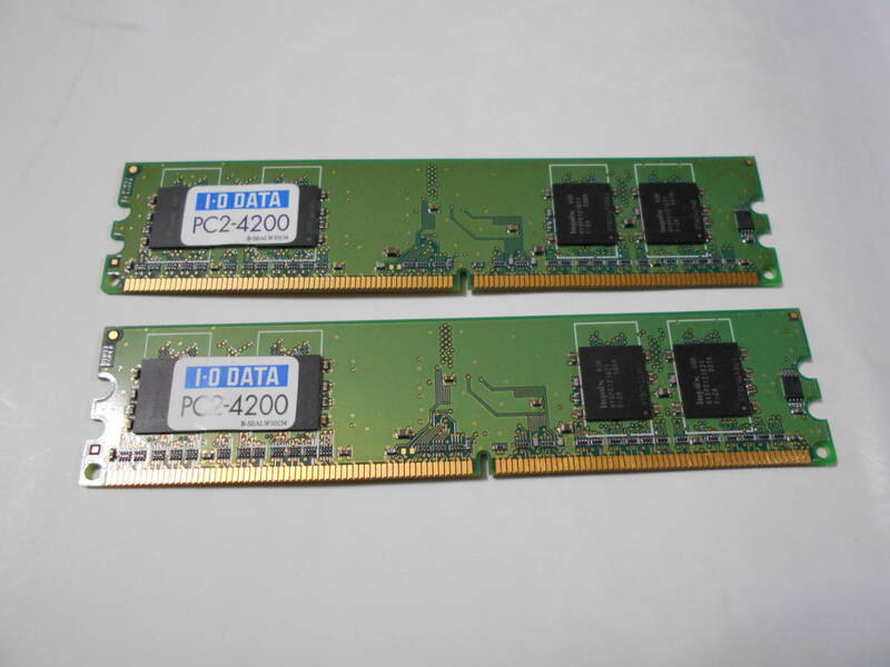  hynix製メモリー DDR2型/256MB×2個 PC2-4200 533MHz　I-O DATA アイ・オー・データ機器 ジャンク