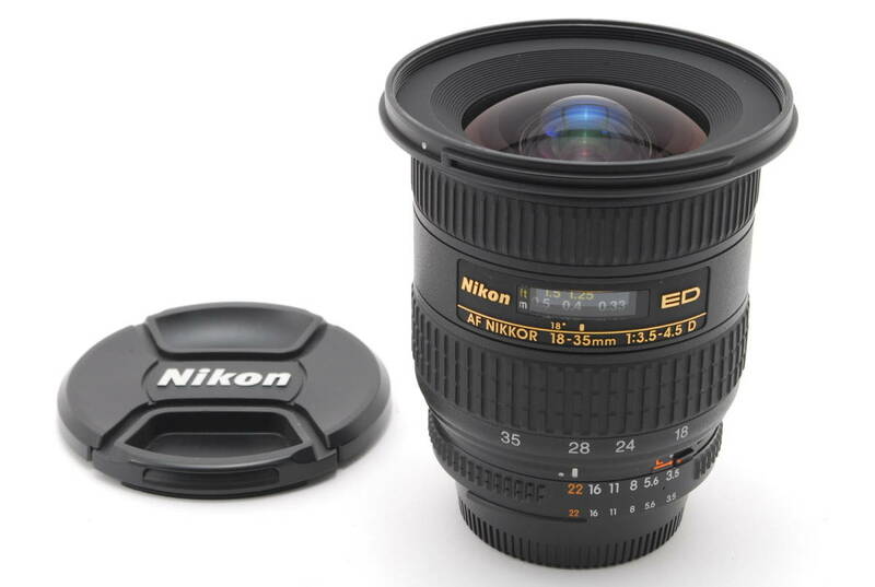 Nikon AI AF Zoom Nikkor 18-35mm f3.5-4.5D IF ED 動作も写りもOKです。概ねキレイです。前後キャップ、フィルター付きです。