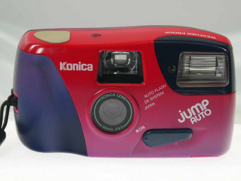 コニカ（Konica） ジャンプオート（カラー：バーミリオン）　ジャンク品　不動作品　部品保有期間終了品　部品取り機　通電せず　貴重品