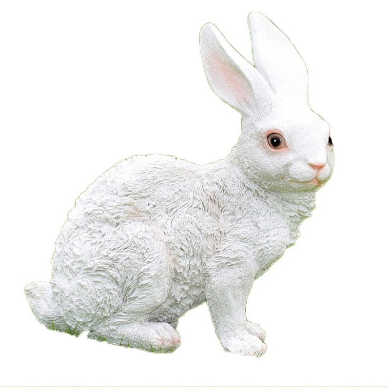 ウサギの置物 ガーデン オブジェ フィギュア ガーデン　ベランダアート インテリア 装飾　　ホワイト　Bタイプ