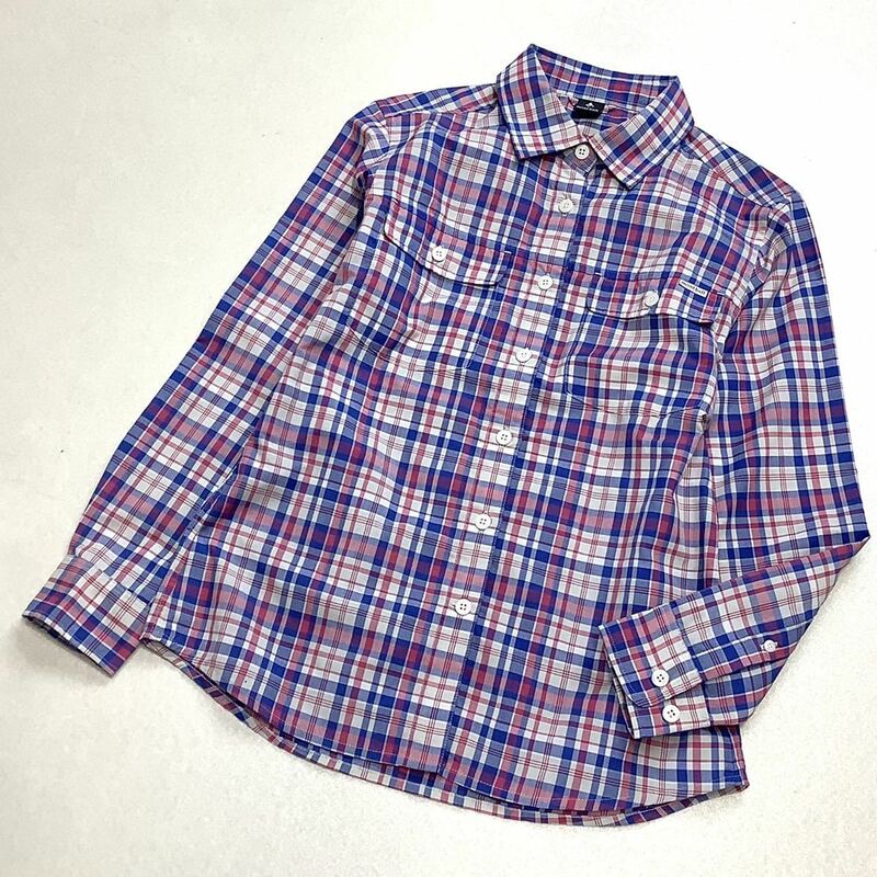 美品 mont-bell モンベル タータンチェック 長袖シャツ クライミングシャツ レディース Sサイズ ブルー ピンク アウトドア キャンプ