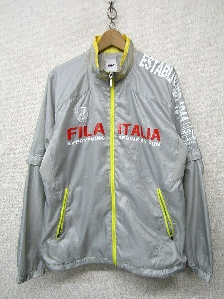 V0199：訳アリ FILA golf フィラ ゴルフ 長袖シャツ 半袖シャツ/灰 黄色/LL/ゴルフシャツ ゴルフウェア ジャケット ブルゾン：5