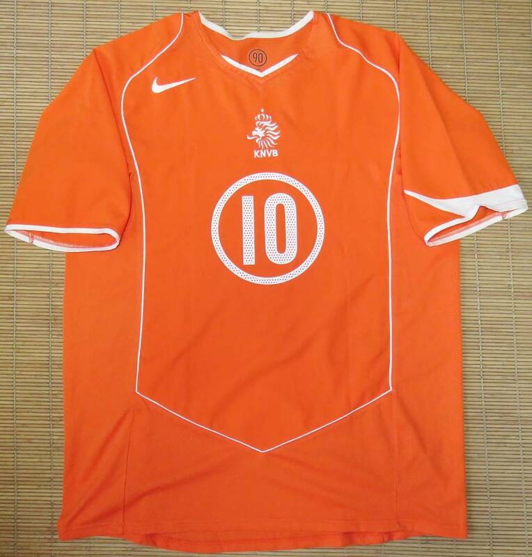 正規品 2004-05 オランダ代表#10 ファン・ニステルローイ～ホーム用 半袖 ユニフォーム/ジャージ シードルフ ダーヴィッツ ユーロ