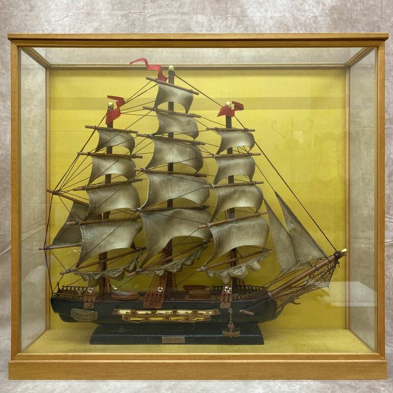 FRAGATA ESPANOLA フラガタ エスパノーラ ANO 1780 帆船模型 スペイン ガラスケース入り オブジェ インテリア オブジェ 船 大きい