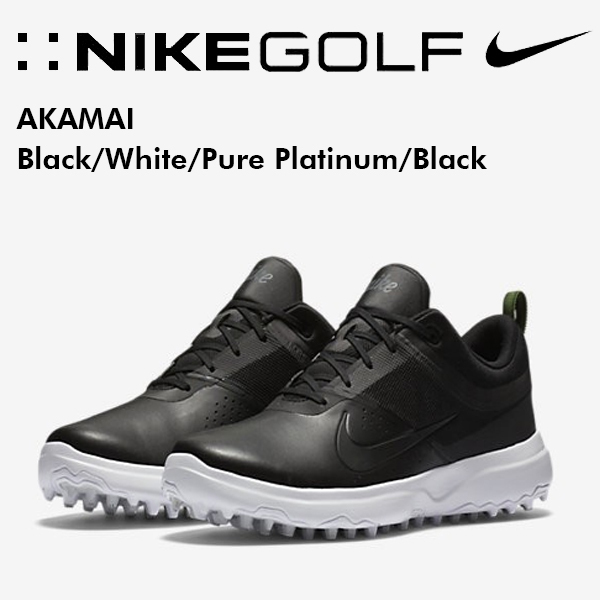 26cmワイド ナイキ アカマイ ブラック ホワイト ピュアプラチナム ゴルフシューズ NIKE AKAMAI GOLF Black/White/Pure Platinum/Black