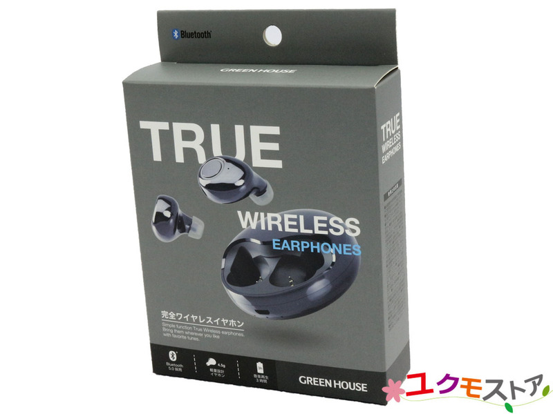 【送料無料】【未開封品】完全ワイヤレスイヤホン GH-TWSA-BK ブラック グリーンハウス TRUE WIRELESS Bluetooth5.0 軽量設計約4.5ｇ ①