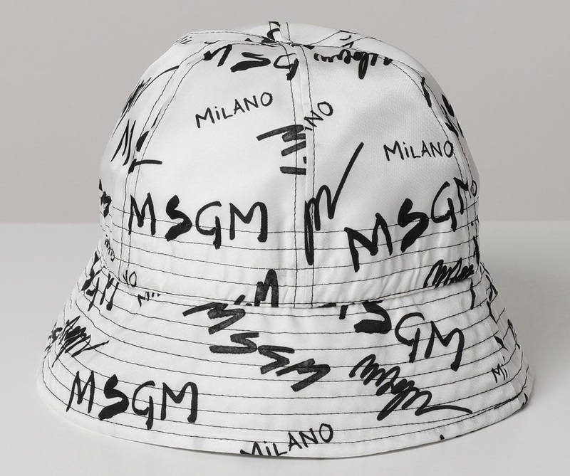 新品 送料無料 即決 国内正規品 イタリア製 MSGM エムエスジーエム バケットハット ハット 帽子 ロゴ シックスパネル ナイロン Ｌサイズ