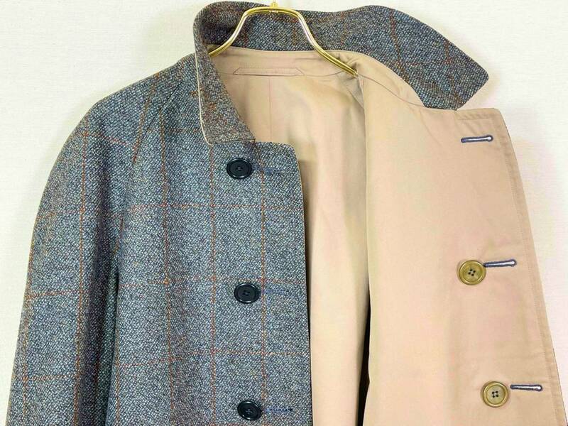 希少《 Mint Condition / Reversible / 36REG 》70s 極上品【 AQUASCUTUM ウール 打ち抜き バルマカーンコート 英国製 ビンテージ 】