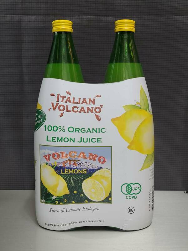 イタリアンボルケーノ　100％オーガニックレモンジュース　1L×2本