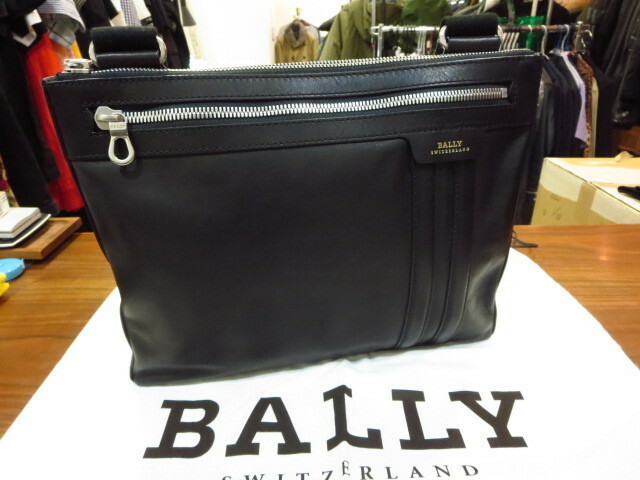 BALLY バリー レザー ショルダーバッグ BAG 鞄 黒 ブラック BLACK