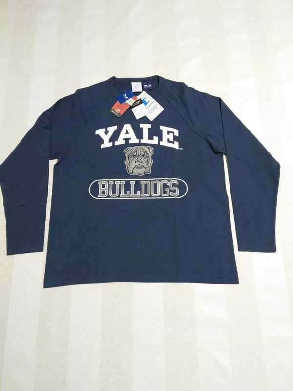 新品　チャンピオン　USA製　Champion　ネイビー　紺　L　YALE　3段　ブルドッグ　ヘビーウエイト　T1011 ロング Tシャツ アメリカ製 ロンT