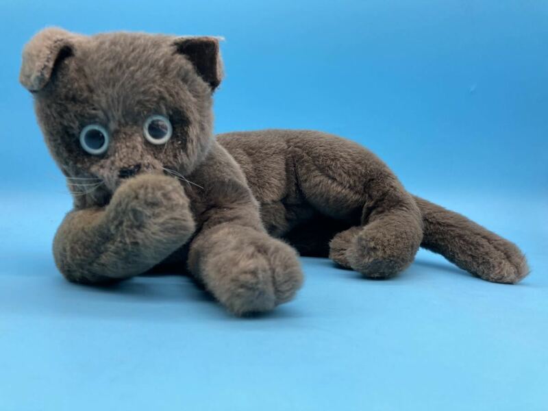 【A3242N084】猫　ぬいぐるみ DOUSIN 童心 The Child's Heart cat 日本製 アンティーク