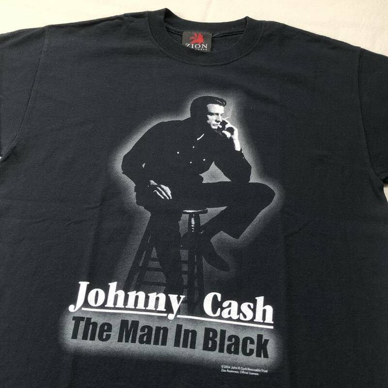 2004年 JOHNNY CASH ジョニーキャッシュ ZION社製 バンドTシャツ 半袖 M 黒 ブラック ヴィンテージ VINTAGE 00s バンt ロックt 昔 当時物