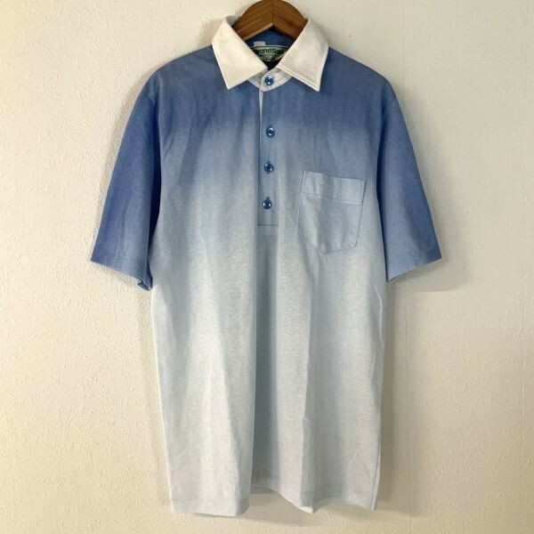 抜群なデザイン Munshingwear マンシングウェア グレデーションカラー 半袖 ポロシャツ メンズ C90～C100 SM相当 ブルー系 ゴルフ golf