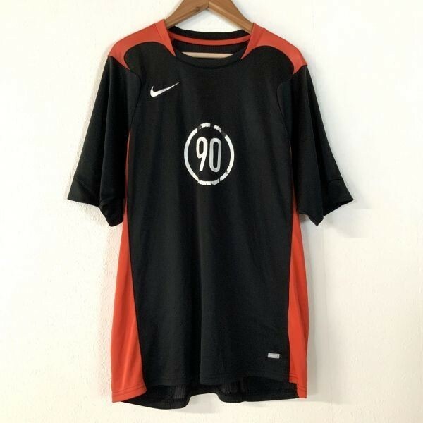 NIKE ナイキ トータル90 ゲームシャツ プラクティスシャツ メンズ 170/88 M相当 ブラック レッド サッカー フットサル