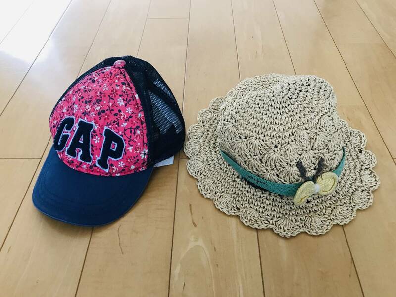 GAP　F.O.インターナショナル　52~54㎝　女の子　キャップ　麦わら　帽子セット　キッズ　アウトドア