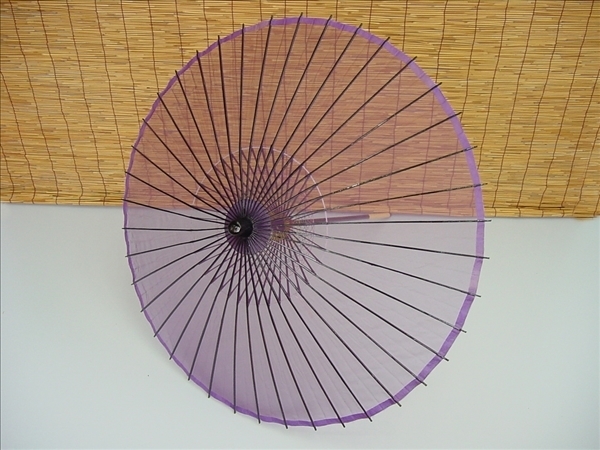 4426,絹傘・日本舞踊傘・踊り傘 継柄 紫 B