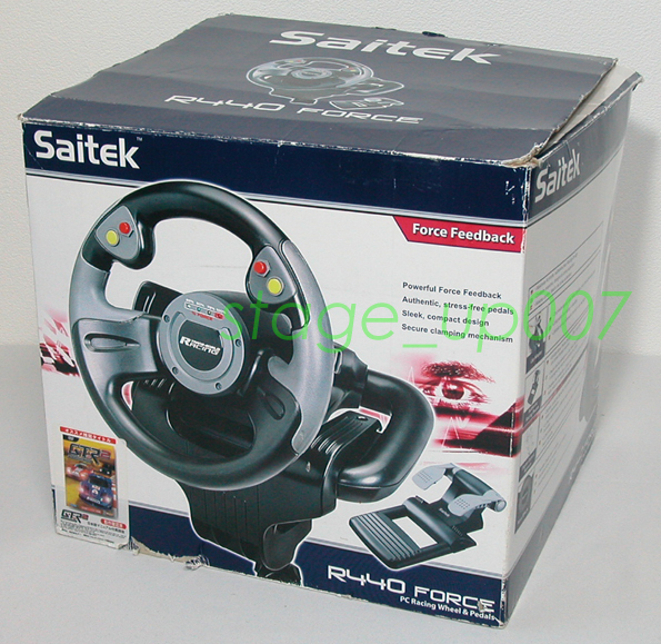 Saitek／RC レーシングホイール＆ペダル-R440 Force Feedback Wheel- ／管POZQ