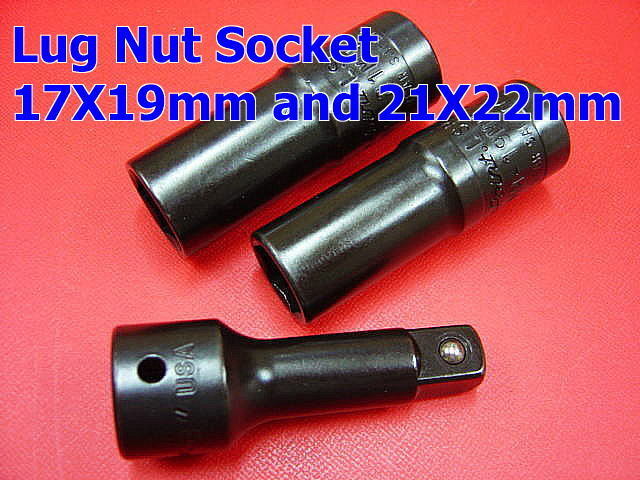 即落!スナップオン*薄口1/2”-6Pダブル インパクトソケット／ホイールソケット(17-19mm&21-22mm) Lug Nut Socket／Bland：Blue-Point