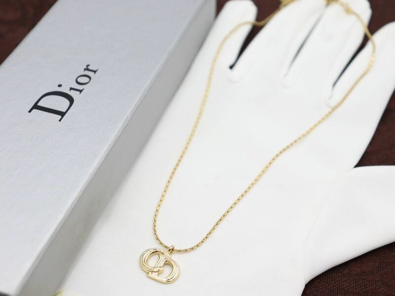【極美品】Christian Dior ネックレス ロゴ クリスチャン ディオール ヴィンテージ アクセサリー レディース 結婚式 レア R