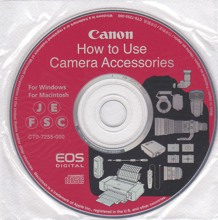 ★☆Canon How to Use Camera Accessories CT0-7255-000 CD-ROM キャノン☆★