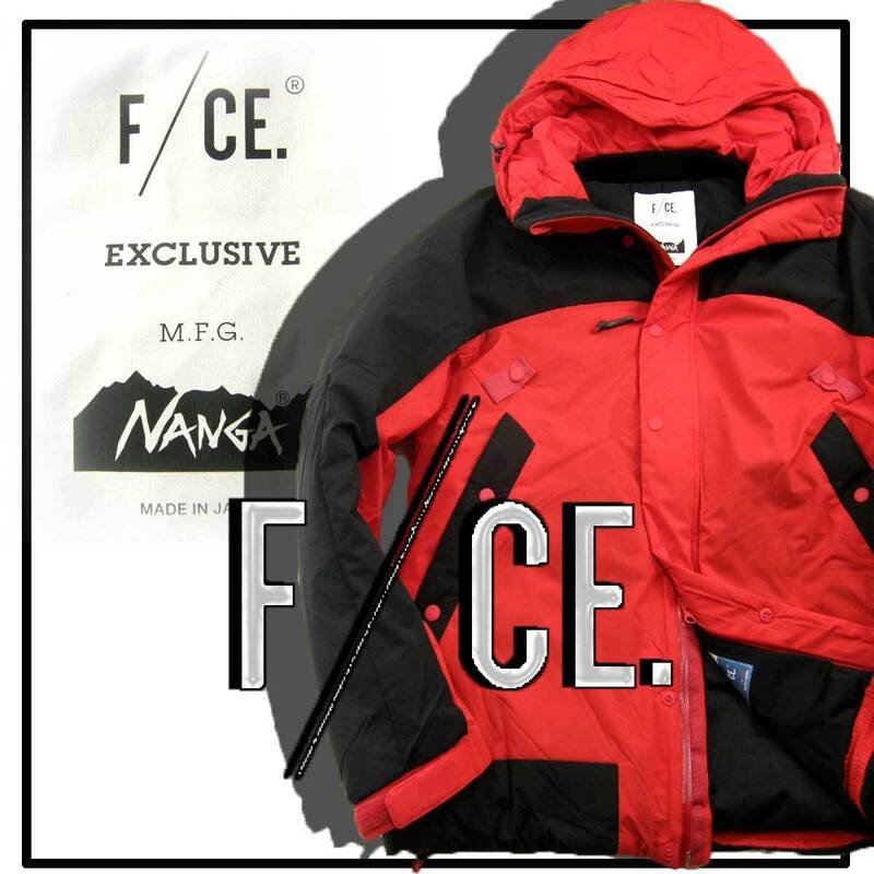 新品 F/CE. × NANGA × 河田フェザー 【透湿防水】 ダウン FT CLIMB JK レッド 赤 M ★324555 エフシーイー ナンガ