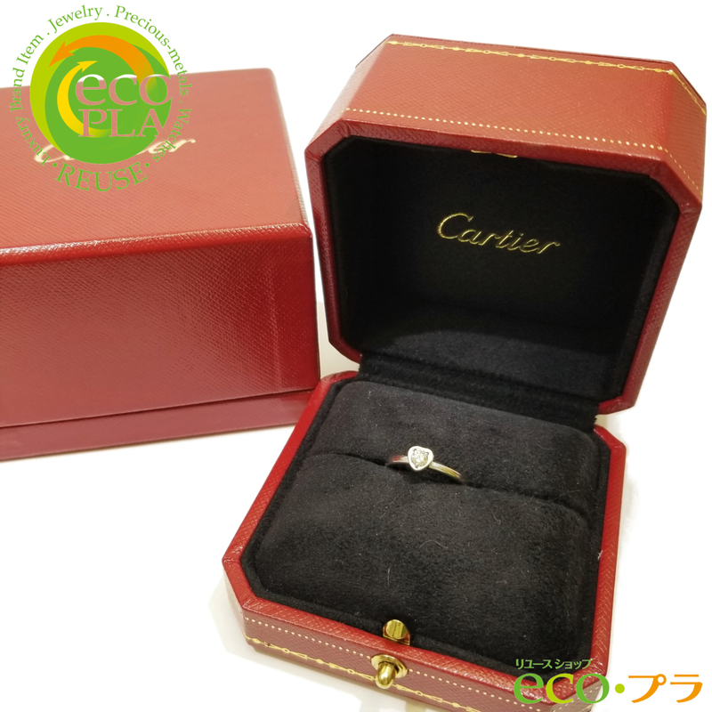 カルティエ Cartier ディアマンレジェ ハート ダイヤモンド リング #47 日本サイズ約7号 750 WG K18 18金 ホワイトゴールド 指輪