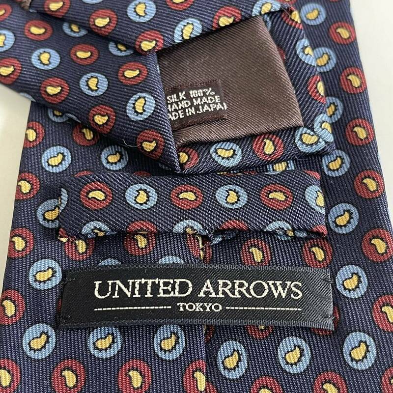 UNITED ARROWS(ユナイテッドアローズ) ネイビー勾玉ドットネクタイ