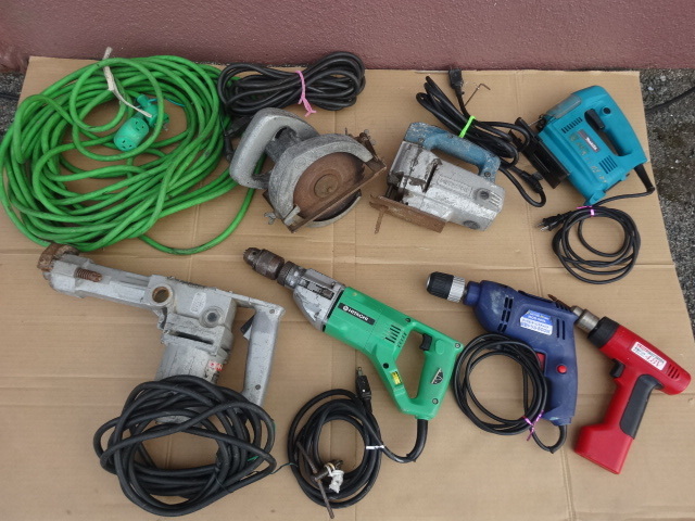 6909★ 電動工具 まとめ makita 5601/ 日立 JS-60/ makita 4323/ makita 8500N/ 日立/ MOD-500L/ E-Value E-4300 現状品