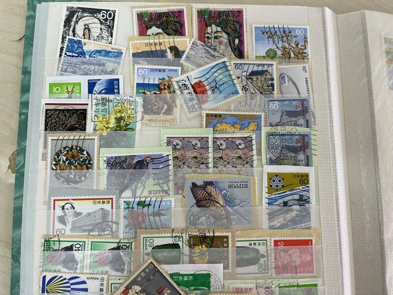 55★STOCK BOOK kitte 切手収集　昔の使用品きって　◇リユース