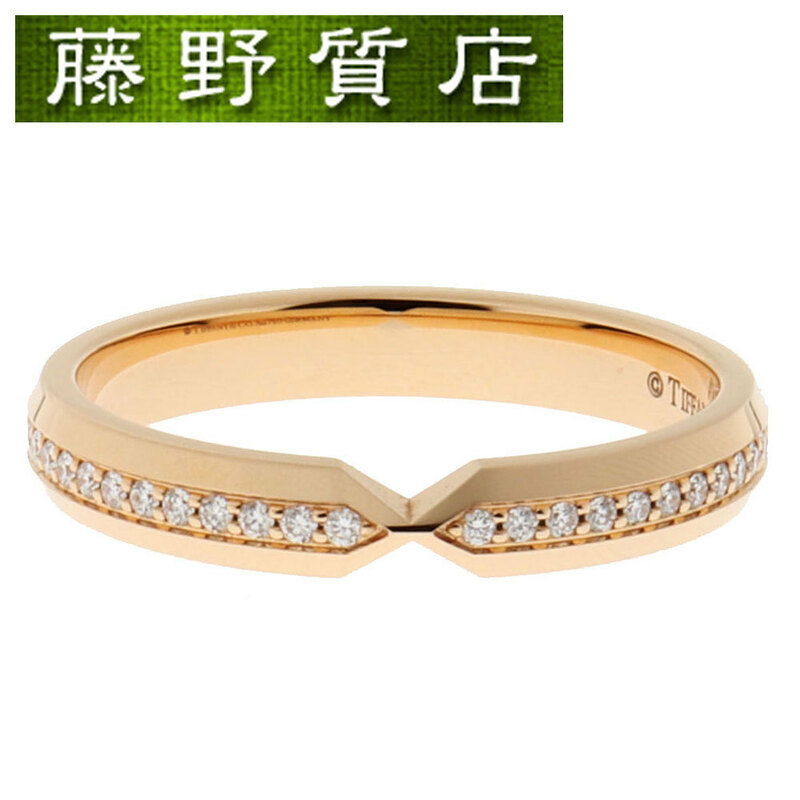 (美品)ティファニー TIFFANY ネスティング ナロー ダイヤ リング 指輪 K18 PG × ダイヤ 約0.13ct 約11.5号 8853