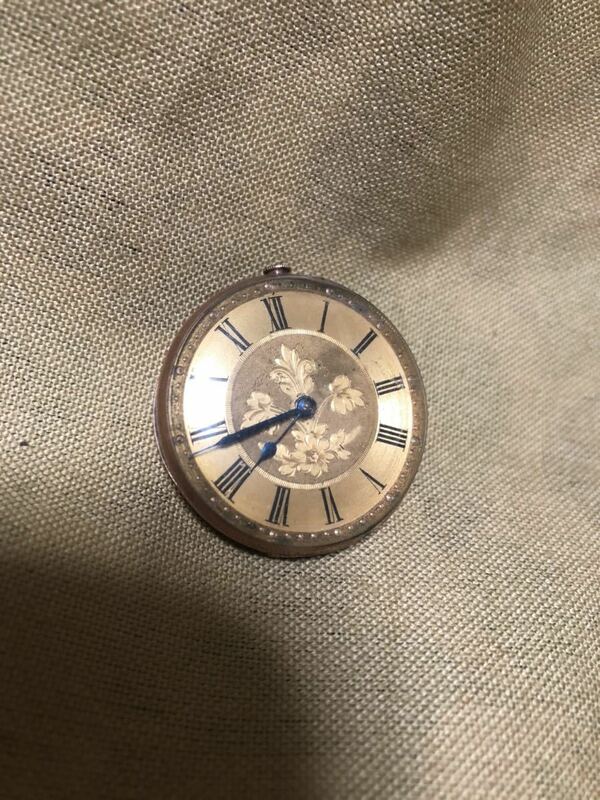 9K手巻き時計　 懐中時計 　金時計　アンティーク 時計