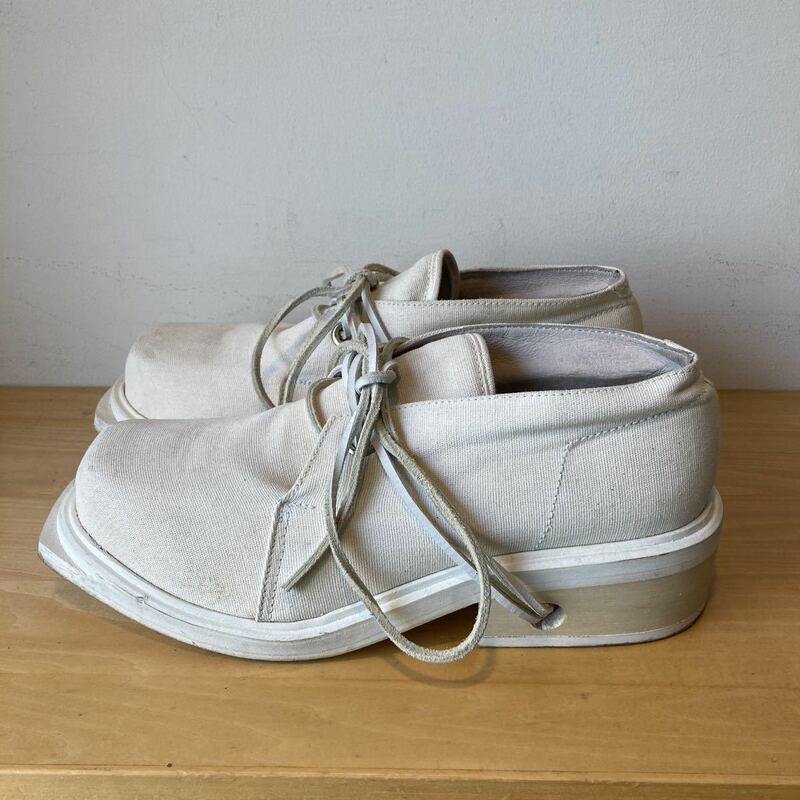 DIRK BIKKEMBERGS ダーク ビッケンバーグ 43 canvas lace up shoes キャンバス　ヴィンテージ アントワープ6 アーカイブ white 白