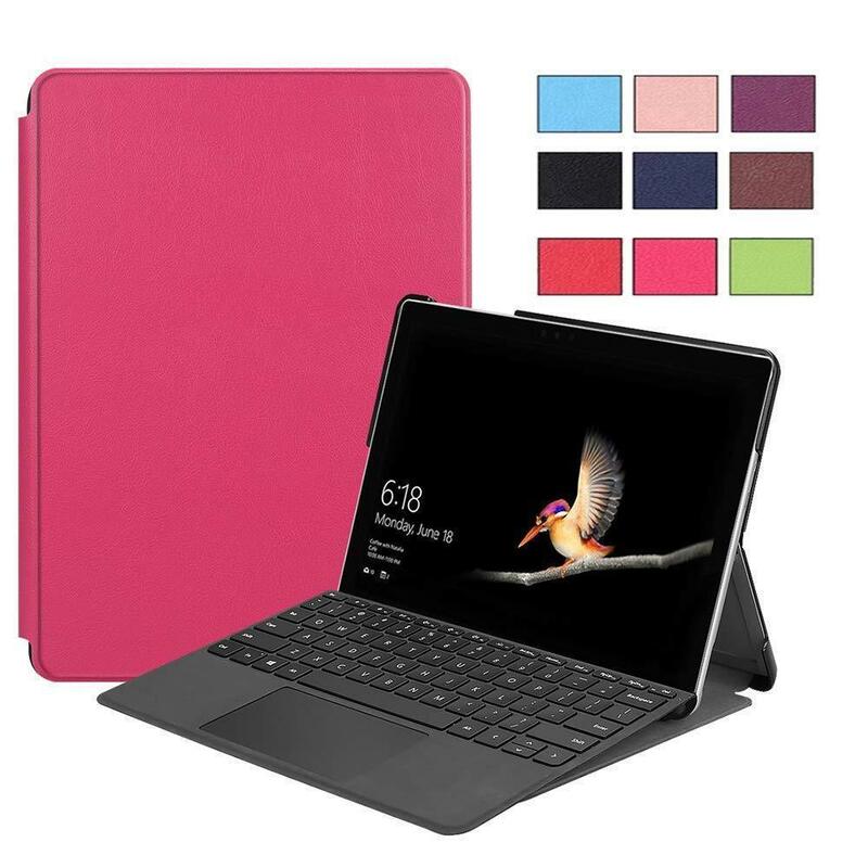 Surface Go 専用スリムケース　カバー　薄型　軽量型　スタンド機能　高品質PUレザーケース ローズ