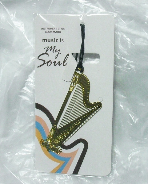  INSTRUMENT STYLE BOOKMARK music my Soul [ The Harp ハープ 竪琴 ] bookfriends しおり 栞 ブックマーク 楽器 韓国文具 即決