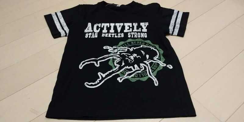 ACTIVELY 昆虫 クワガタ Tシャツ 130 キッズ 子供 中古
