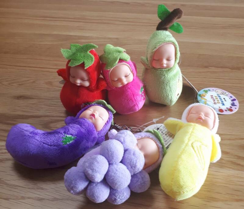 fruits　Baby　Mascot　フルーツ ベイビー マスコット キーホルダー　6種セット　約9～14cm　送料￥350～　赤ちゃん　ベビー　人形