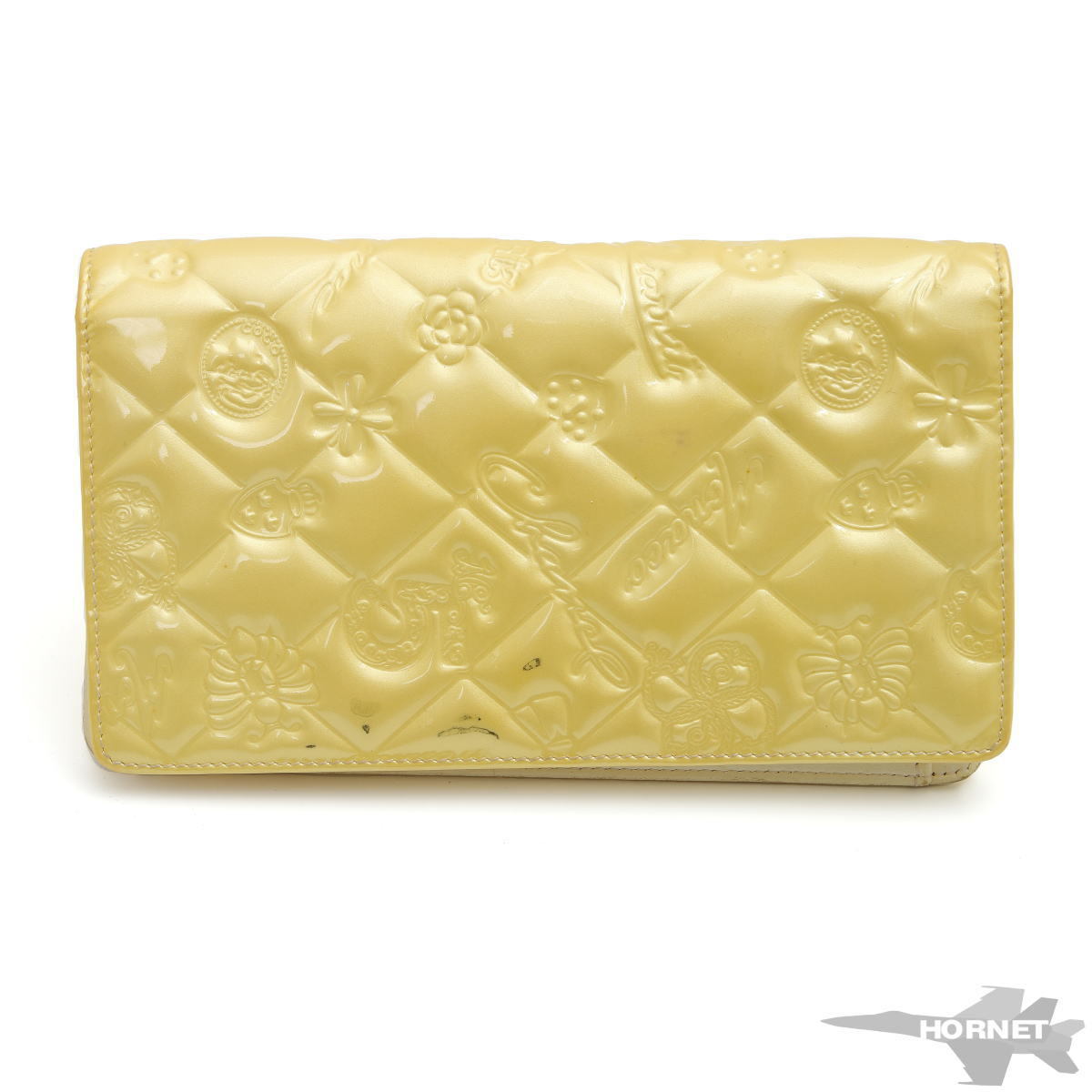 CHANEL シャネル シンボルチャーム 二つ折り長財布 A37151 エナメル　イエロー 2200054