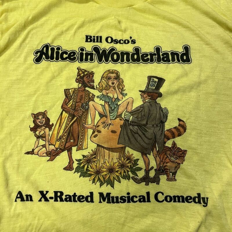ビンテージ　不思議の国のアリス　Bill Osco’s Alice in Wonderland X Rated Musical Comedy Tシャツ 70’s 激レア　アリス　USA