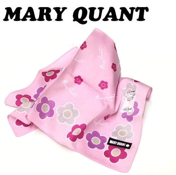 【MARY QUANT】（NO.9663）マリークワント ハンカチ ピンク 未使用　マリクワ　43cm