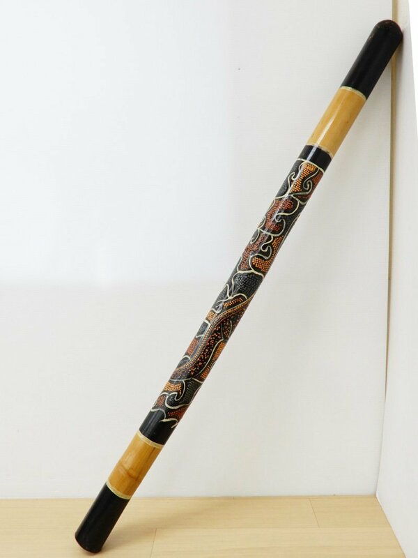 ◆D) ディジュリドゥ イダキ オーストラリア アボリジニ 木製 管楽器 民族楽器 長さ117cm