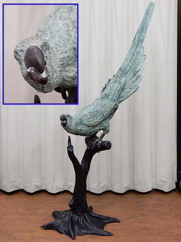 ◆◎【引取限定】大型ブロンズ像 鷲 高さ1メートル26cm 木に止まる鷲 ワシ 青銅 ブロンズ彫刻 オブジェ 鷹 猛禽類 野鳥