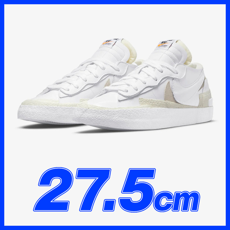 1706　sacai × NIKE BLAZER LOW WHITE PATENT LEATHER　27.5ｃｍ　サカイ　ナイキ　ブレーザーロー　ホワイト　パテントレザー27.5ｃｍ