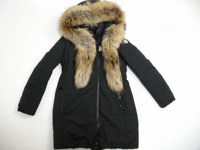 サイズ2■新品本物■モンクレールMONCLER/ラクーンファー付きダウンコート/ダウンジャケット■XENI/ゼニ■レディース/黒ブラック