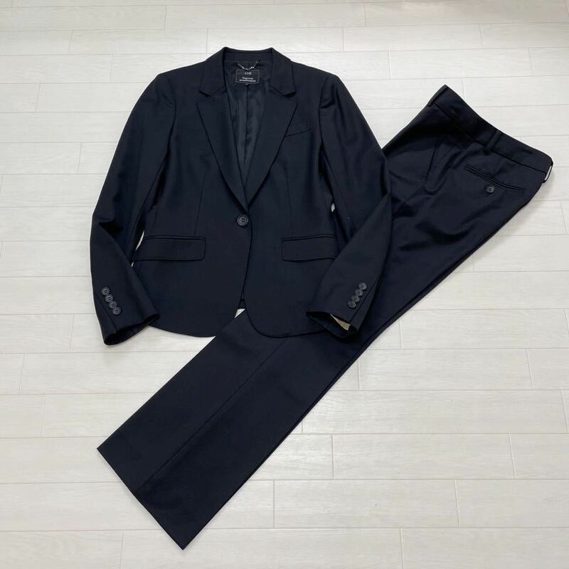 23区 ニジュウサンクレディースパンツスーツ セットアップスーツ ブラック黒 ウール混 サイズ36 美品