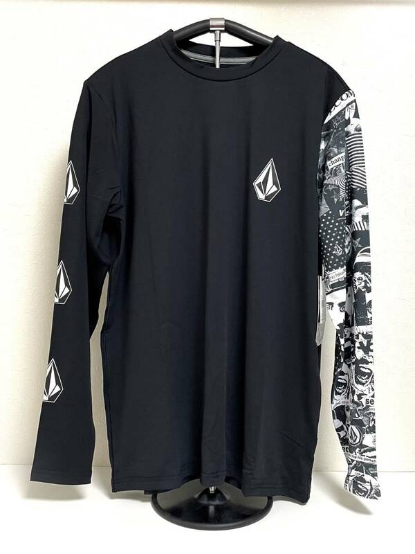 VOLCOM ボルコム A9312204BLK① メンズ Sサイズ 長袖ラッシュガード ブラック色 ルーズフィット UVカット ヴォルコム 新品 即決 送料無料